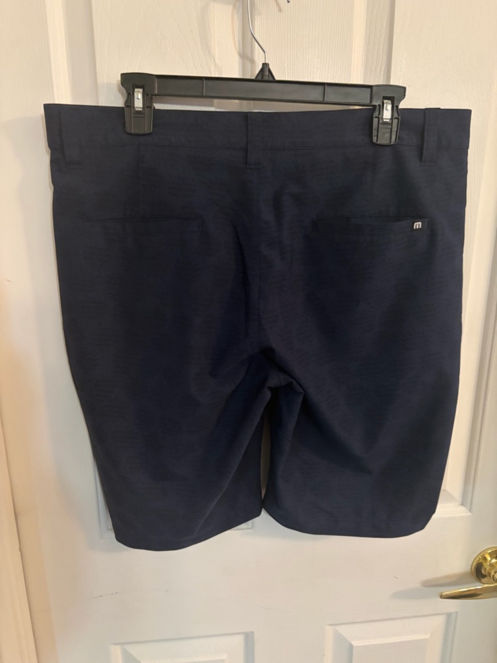 Travis Mathew Men's Navy Chino Shorts Polyester Button Pockets Flat Front Summer - Picture 2 of 4